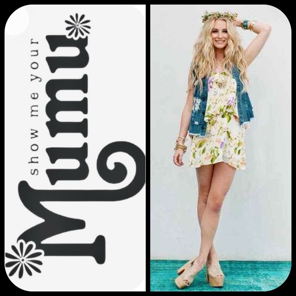 Show Me Your Mumu Dez Drape‎ Dress Women's Large Flower Press Floral Garden EUC